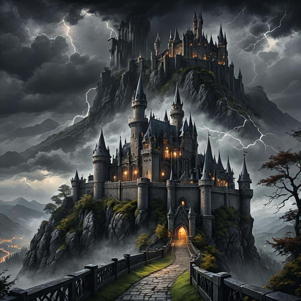 Gothic Castle Concept Art: Moody Mountain Fortress