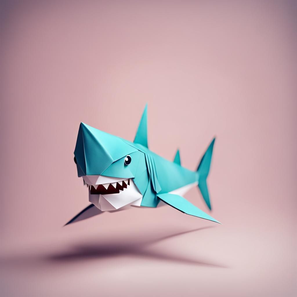 Cute Origami Shark Papercraft in 8K