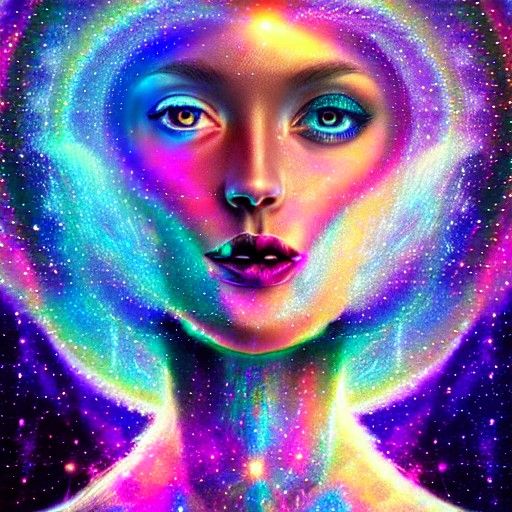 Holographic Cosmic Eye Digital Art Illustration