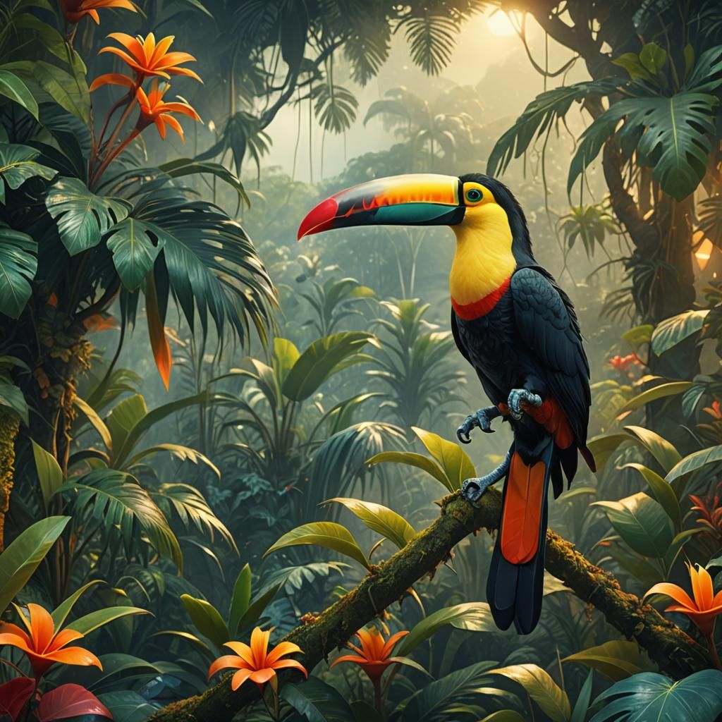 Exotic Toucan Portrait in a Tropical Paradise