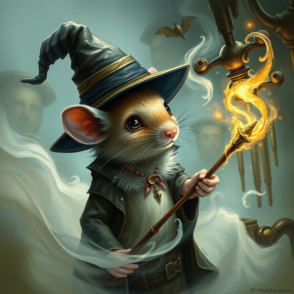 Enchanted Mouse Sorcerer in Mystical Realms