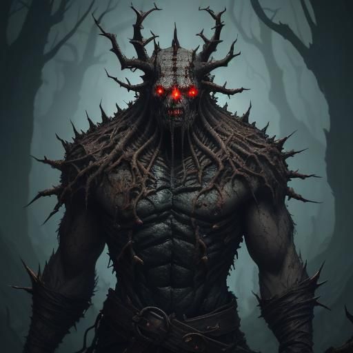 Grim Stump: Decaying Tree Monster in Dark Fantasy Art