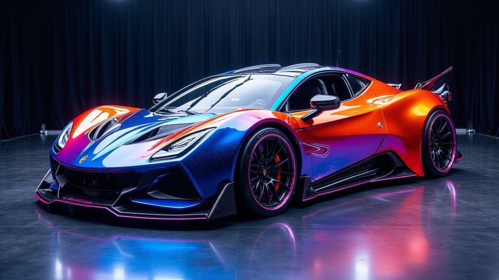 Custom Demon Mecha Car in Showroom