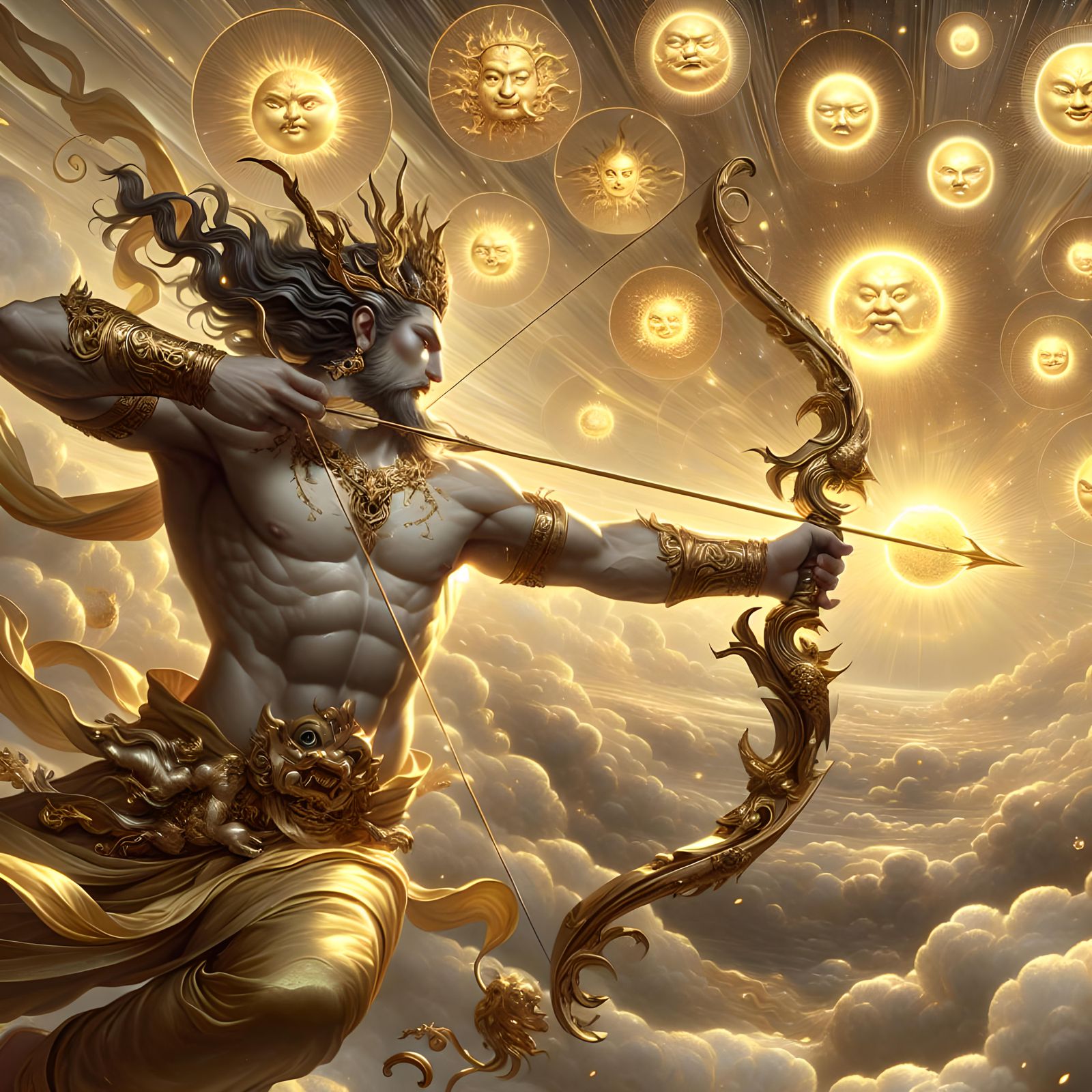 Tale of HouYi shooting Suns.