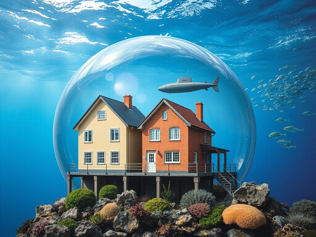 Underwater City Protected by Glass Dome