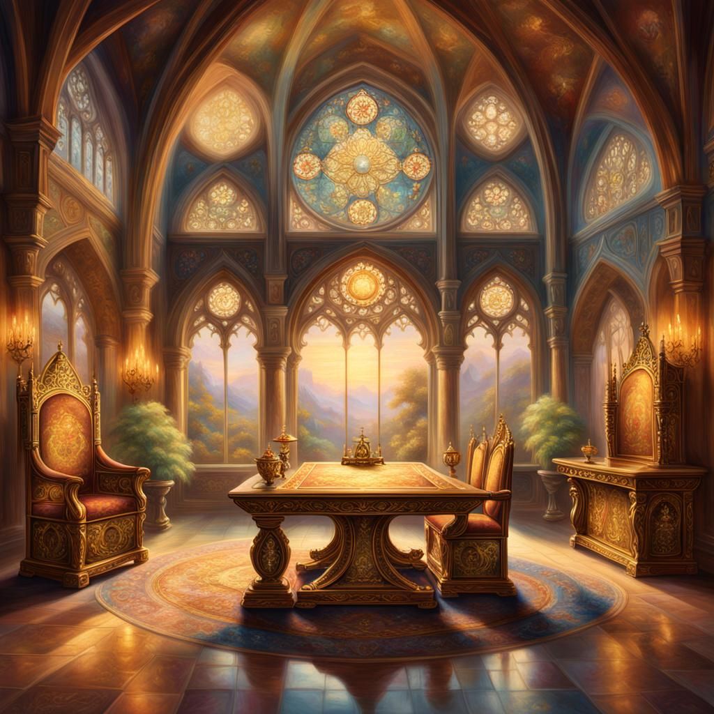 Regal Scene in a Golden Hour Atmosphere