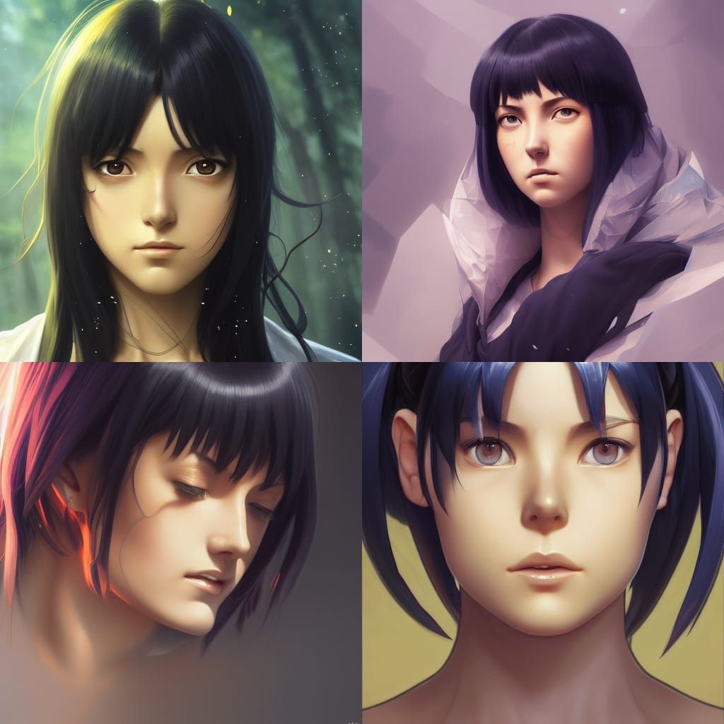 Detailed Portrait of Hinata Hyuga in Artstation Style