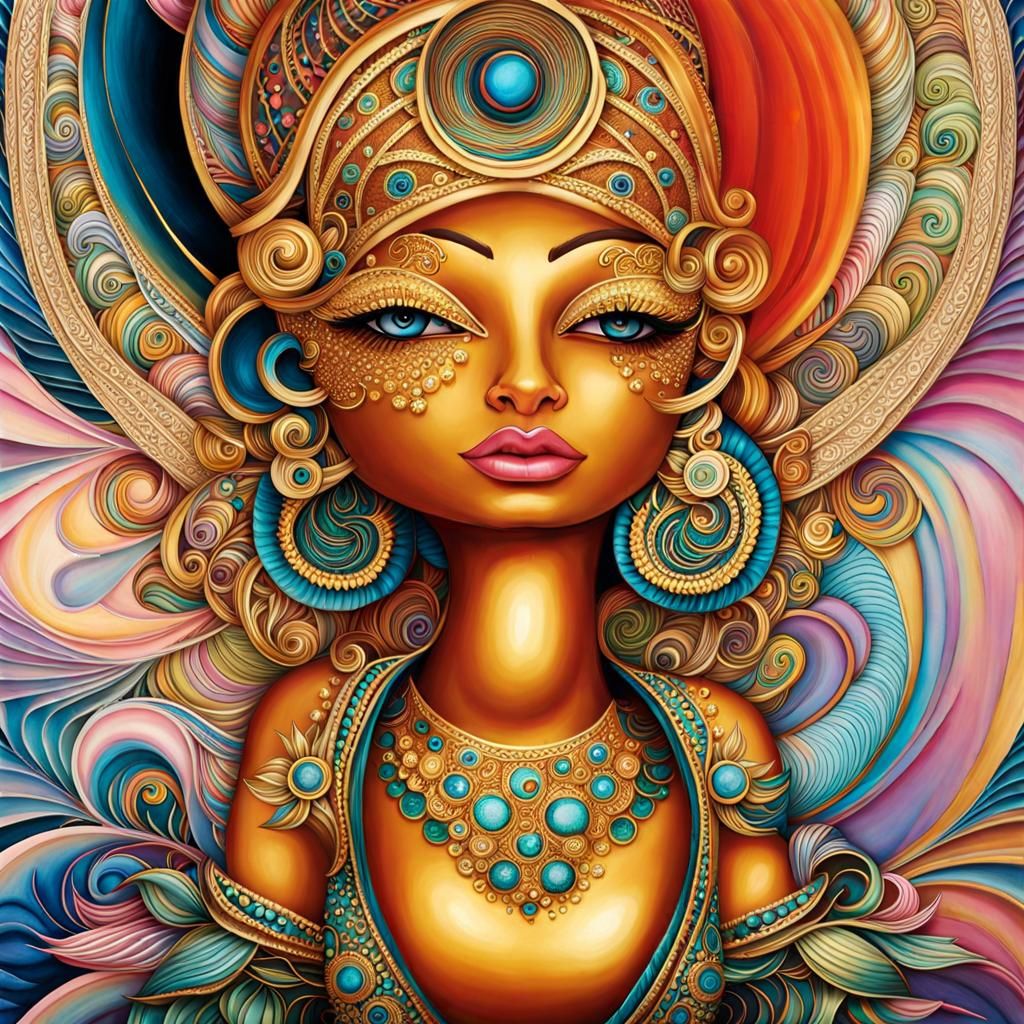 Gold Statue Tribute to the Sun