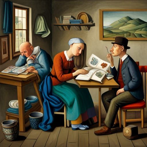 Eclectic Art Styles Fusion: A Colorful Composition