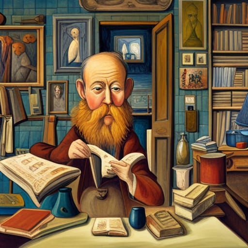 Eclectic Home Office Portrait in Mixed Styles