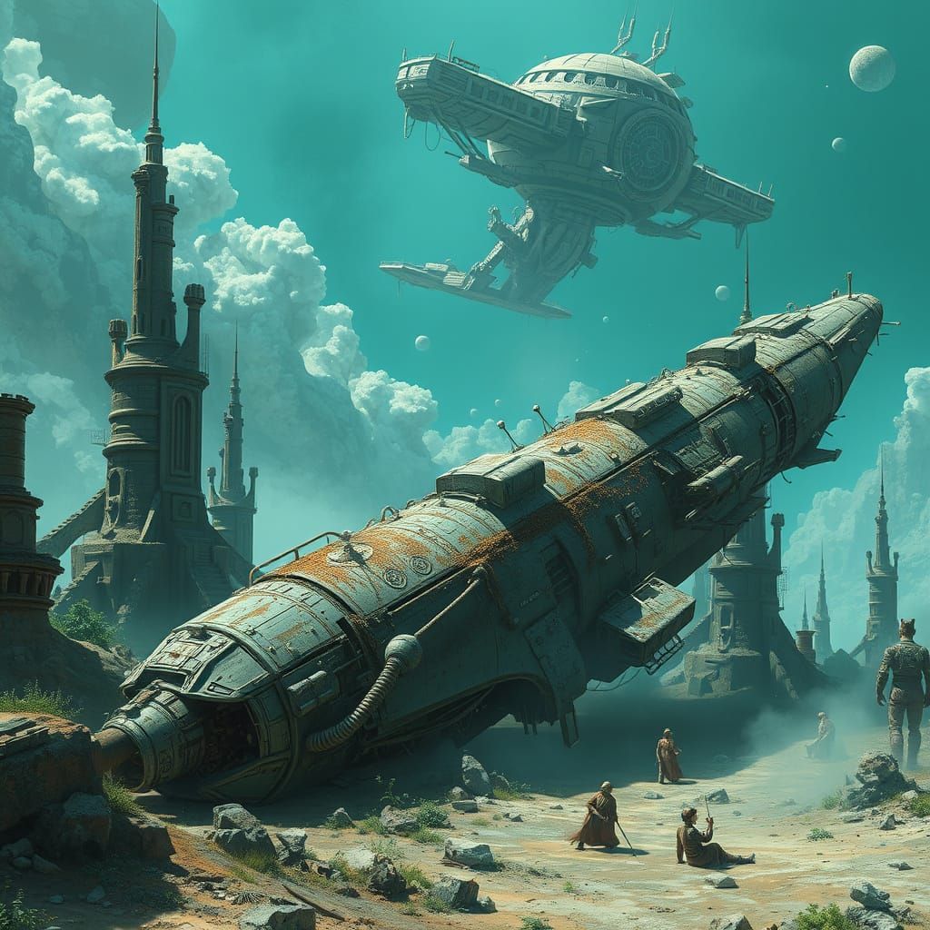 Crashed Dreadnought Hidden Among Ancient Towers