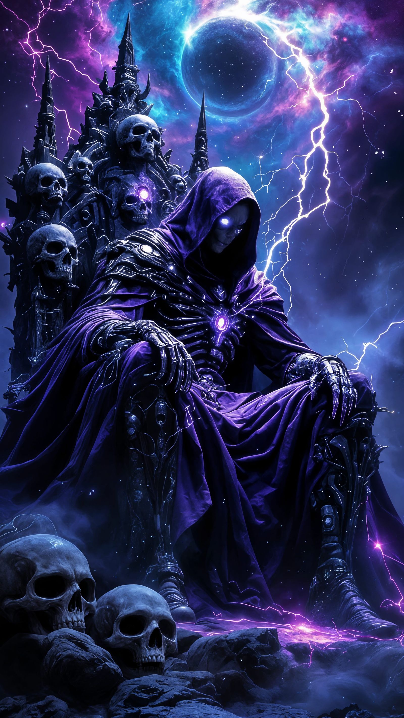 Cybernetic Skeletor Reigns Supreme in Throne of Alien Skulls