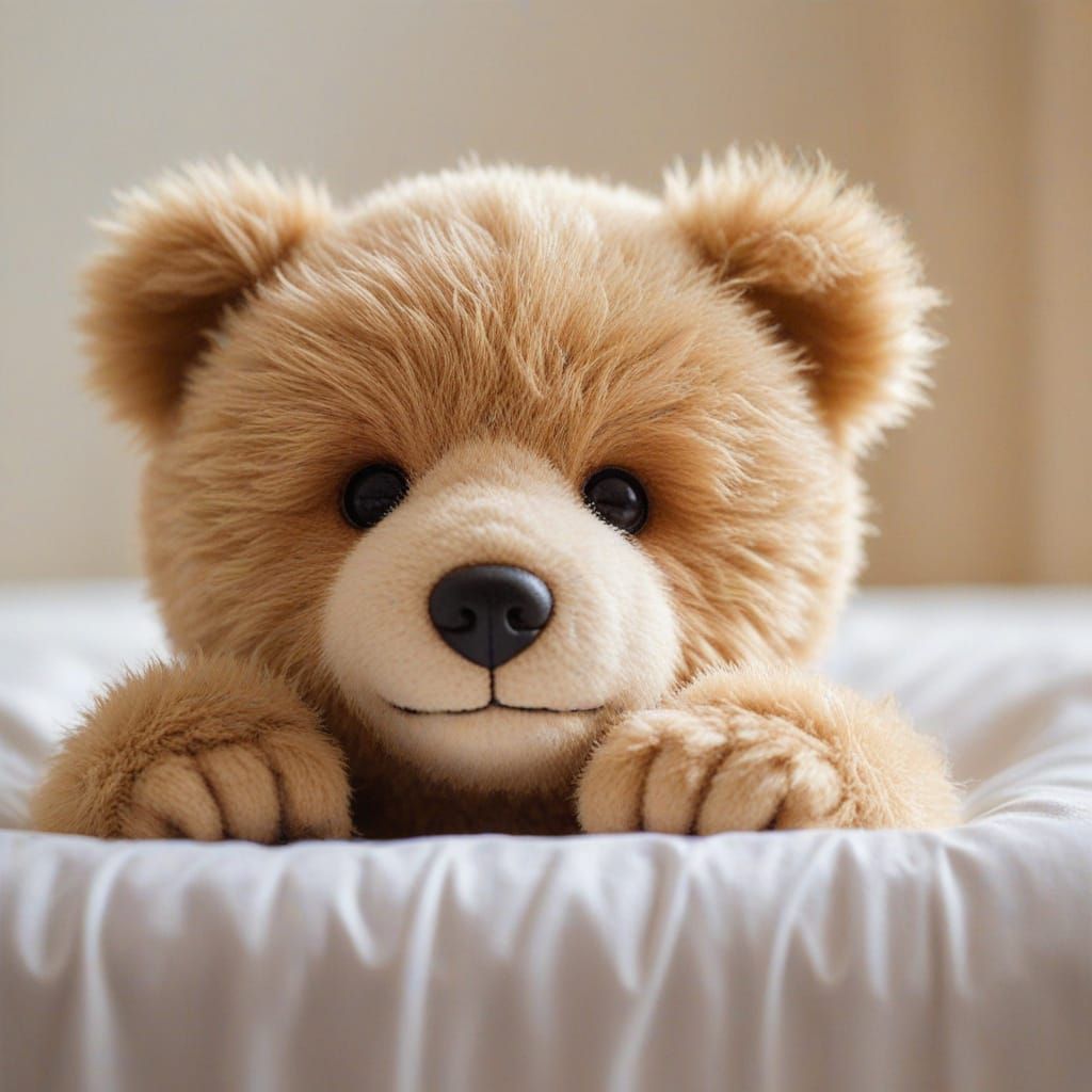 Inviting Teddy Bear Portrait in Warm, Golden Light