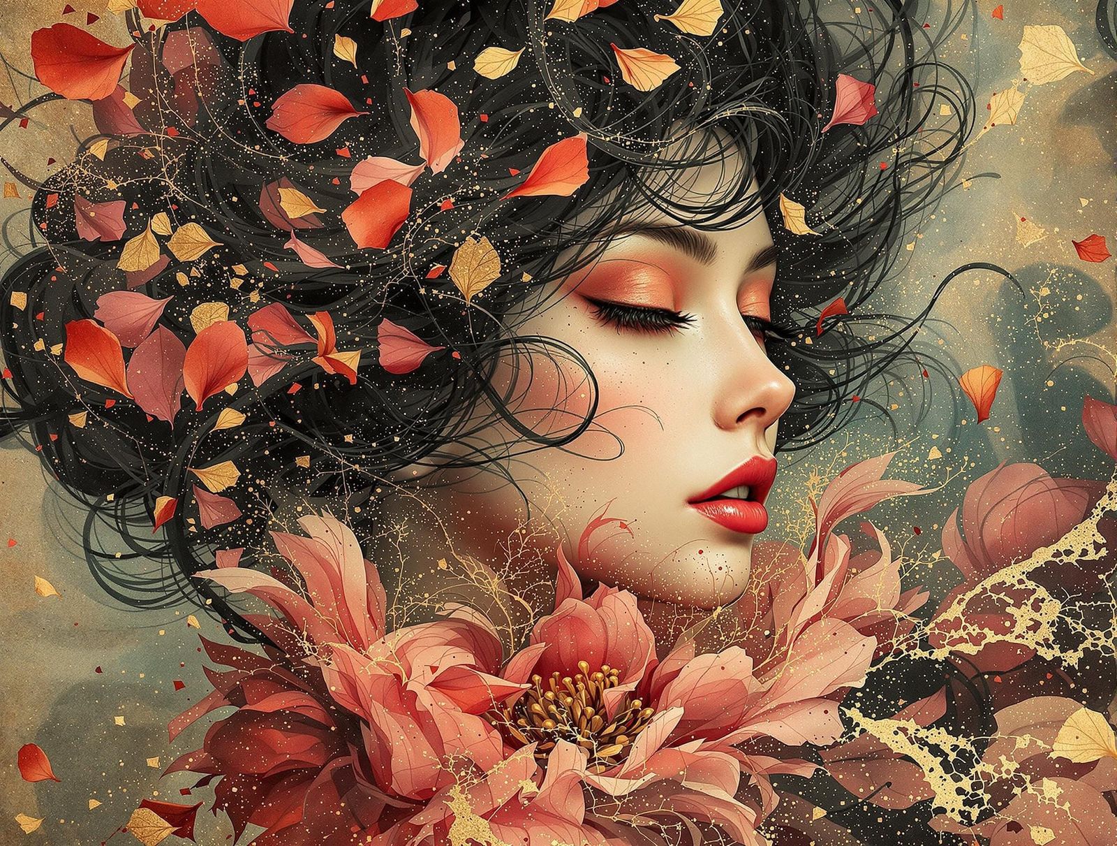 Whispers of Ephemeral Beauty in Lacquered Black