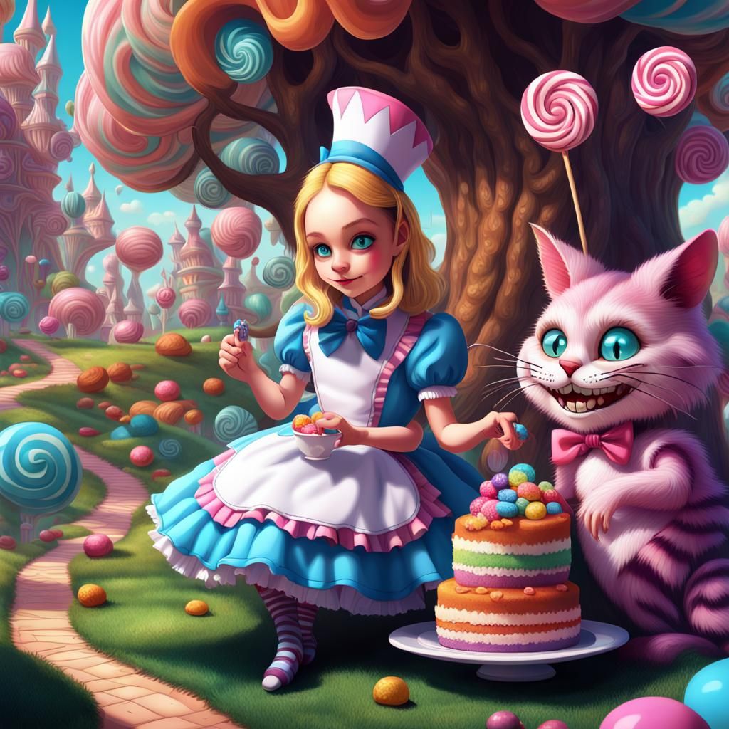 Alice in Wonderland in Candy Art Style