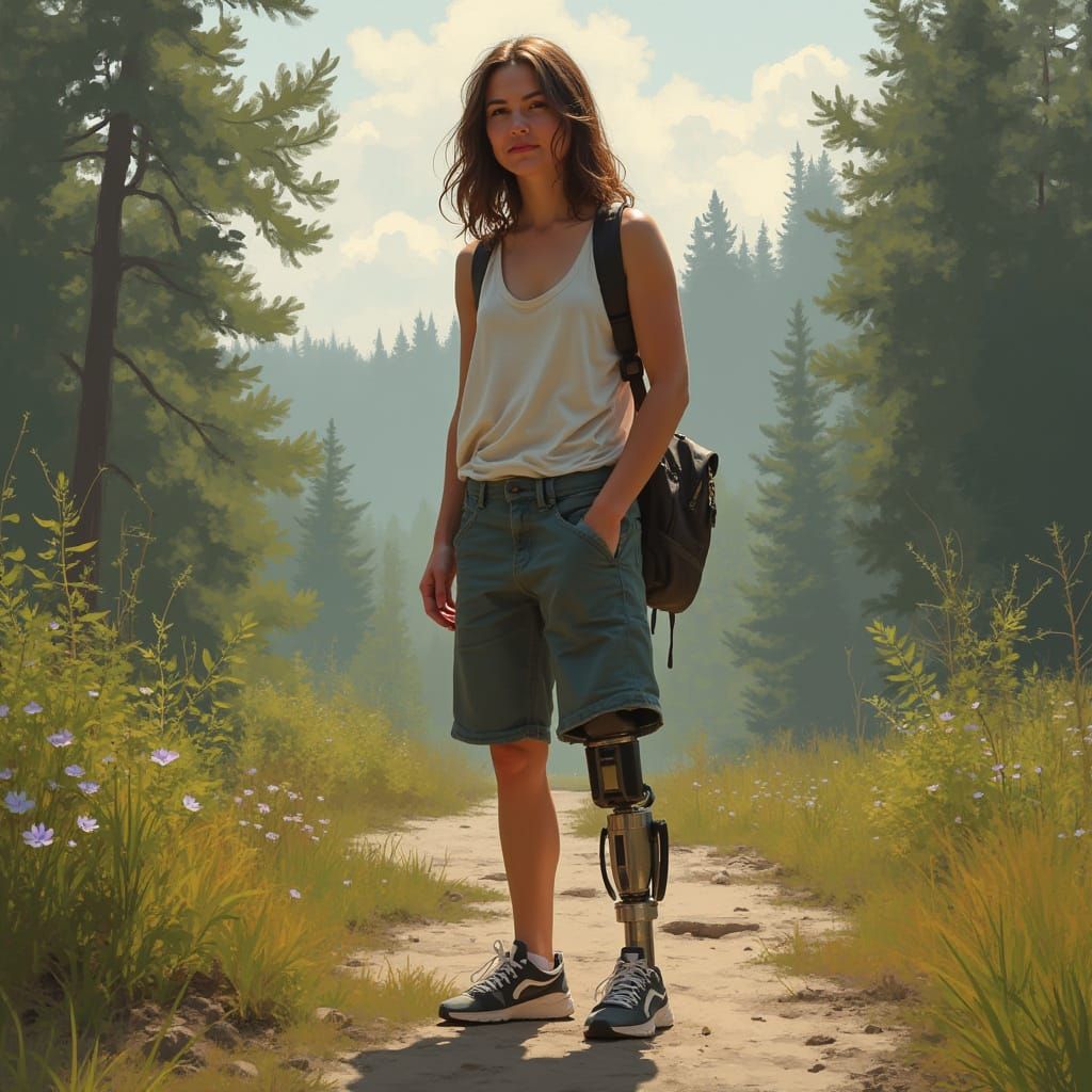 Below Knee Amputee in Natural Setting