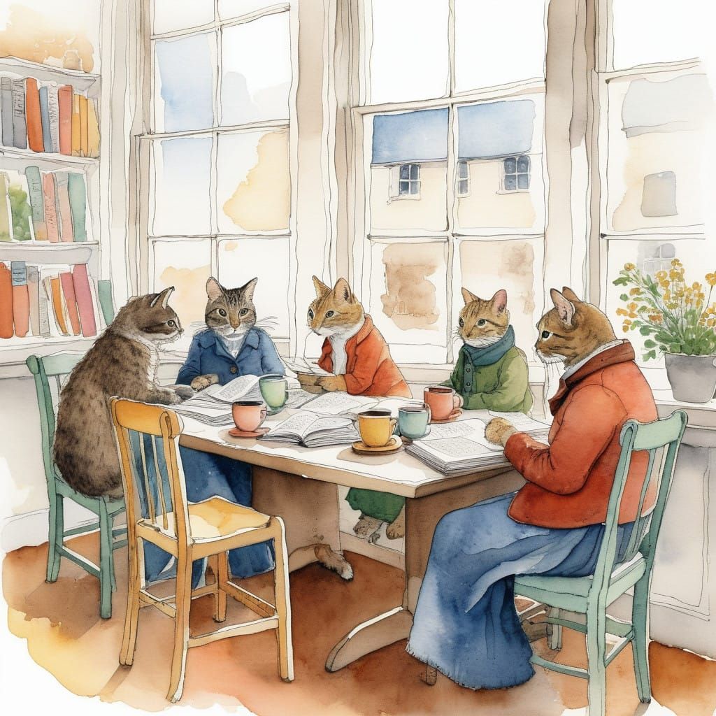 Vibrant Coworking Space in Cozy, Illustrative Style