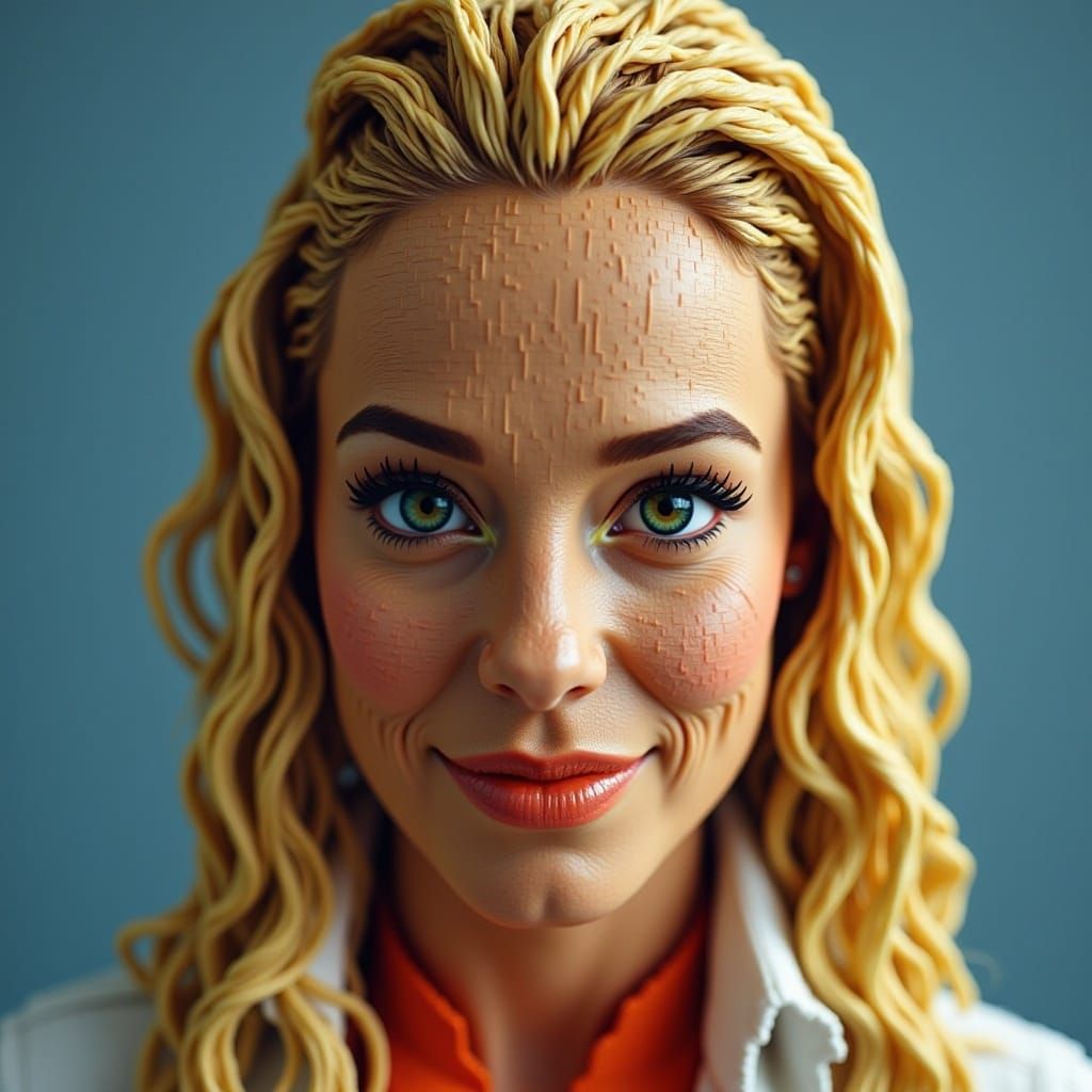 Margot Robbie as a Lego Portrait