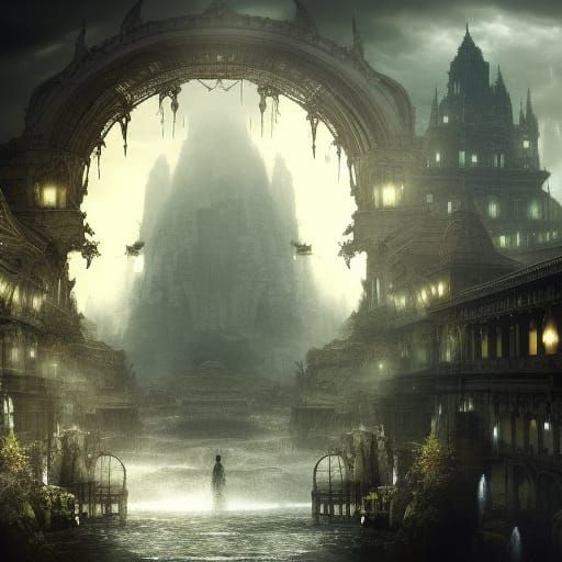 Dramatic Shadows Prowl: Epic Digital Matte Painting