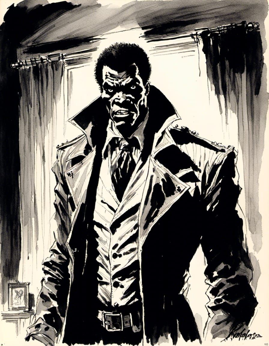 Noir Portrait of 1970s Congolese Vampire Hunter