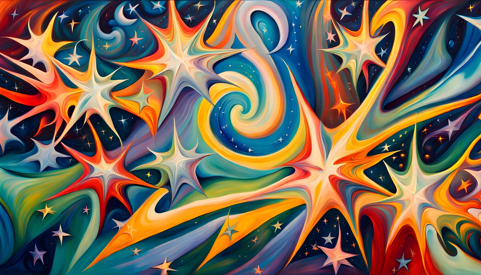 Iridescent Stars in Cosmic Energy Field: Abstract Expression...