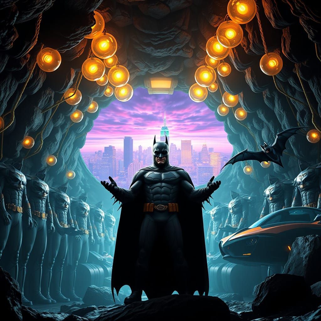 Batman Showcases Epic Arsenal in Bat Cave Masterpiece