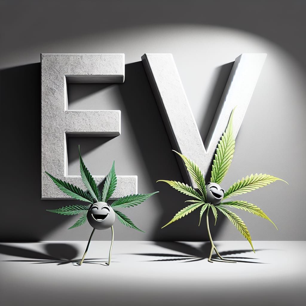 Happy Cannabis Leaves and Letters EV