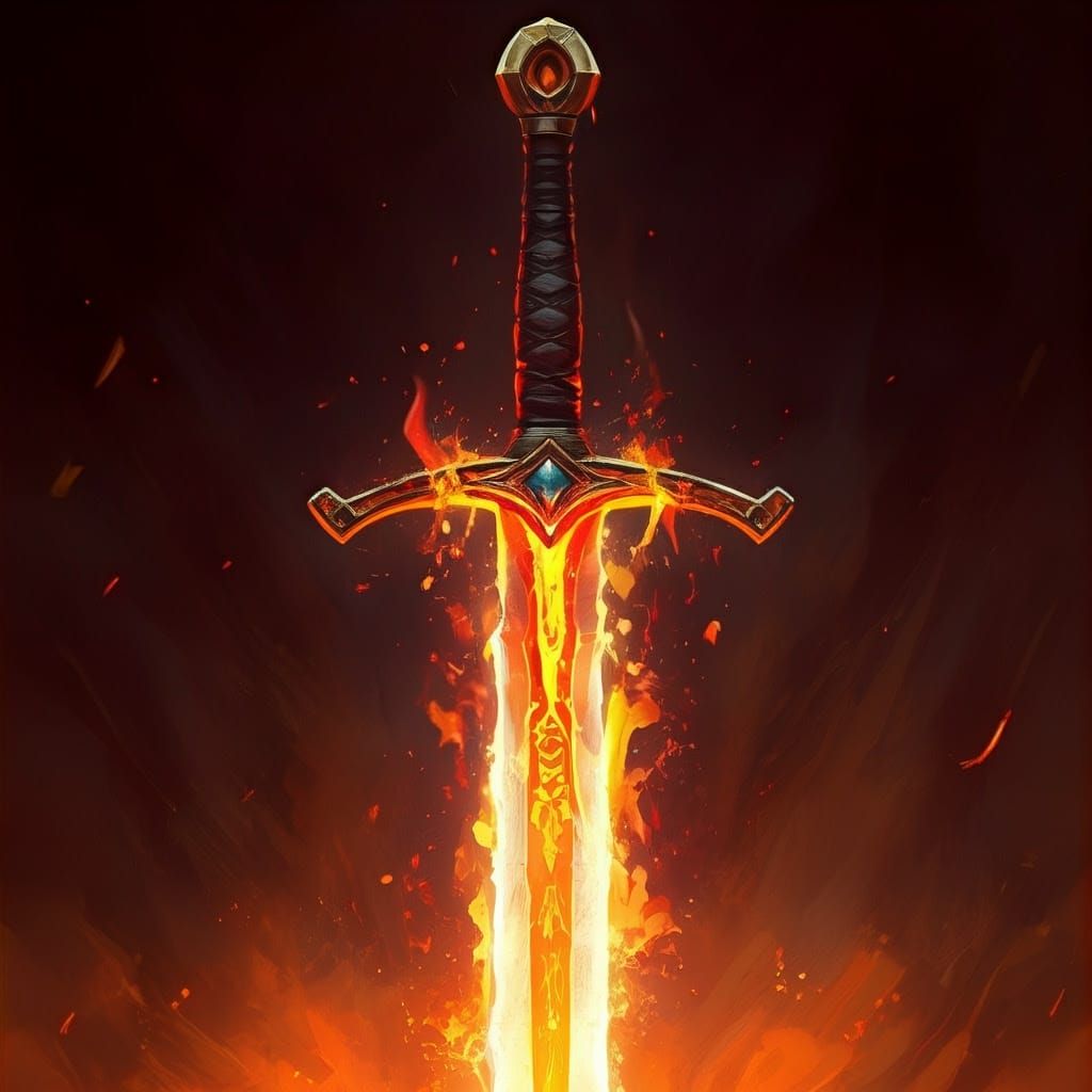 Sword of Blazing Fire Ignites Determination in Fiery Aesthet...