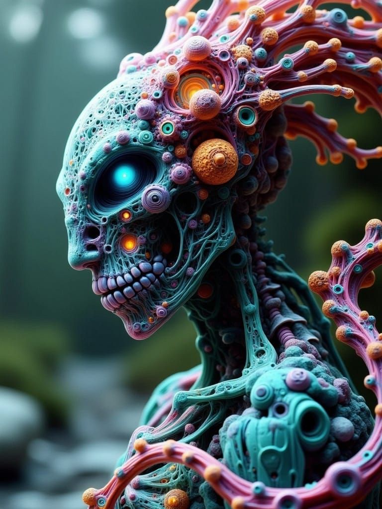 Abstract Semisculpture with Organic, Porous Texture