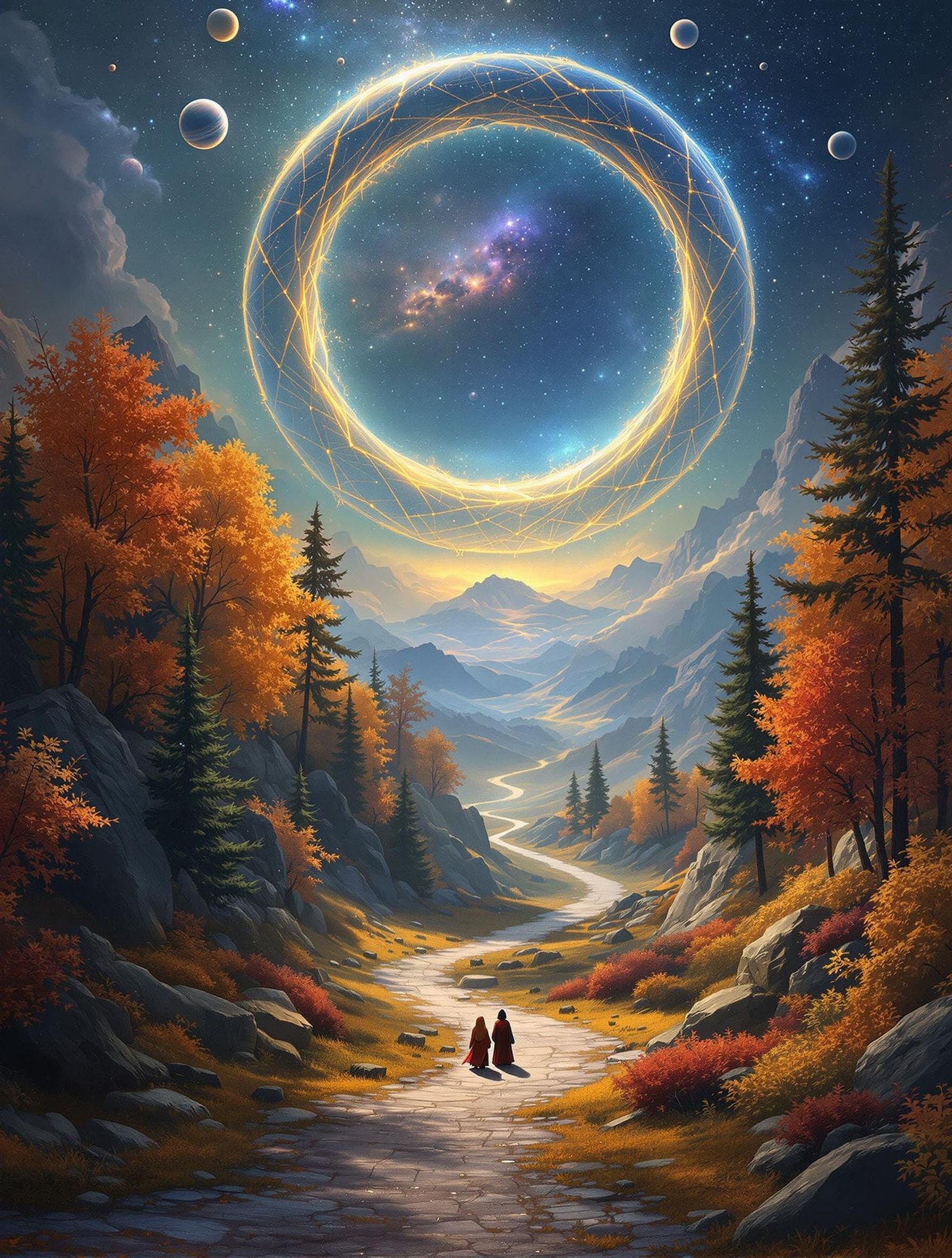 Epic Fantasy Landscape with Celestial Arch
