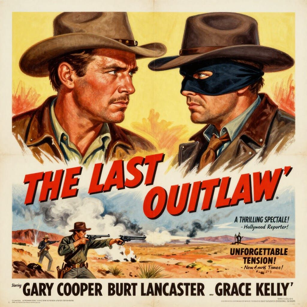 Vintage Western Movie Poster 'THE LAST OUTLAW'