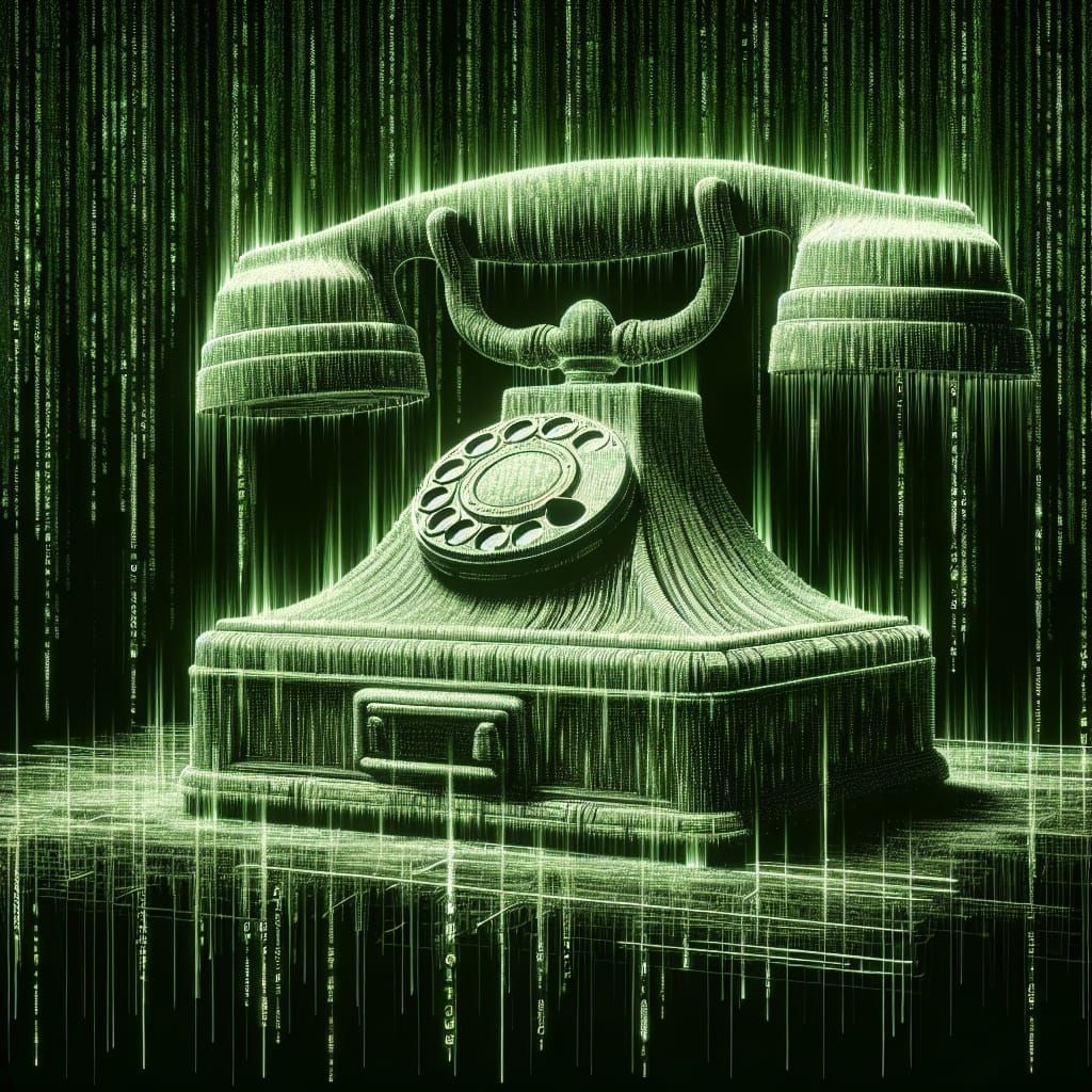 Cybernetic Telephone Composed of Matrix-Style Code