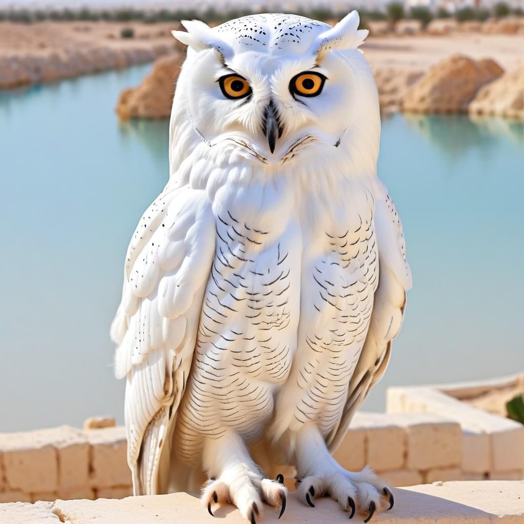 Tunisian White Owl Digital Rendering