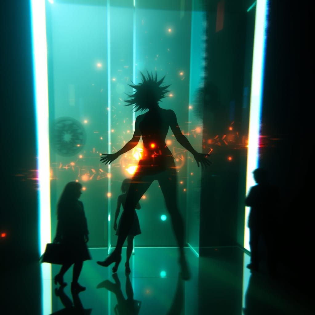 Abstract Light Fractals and Geometric Silhouettes