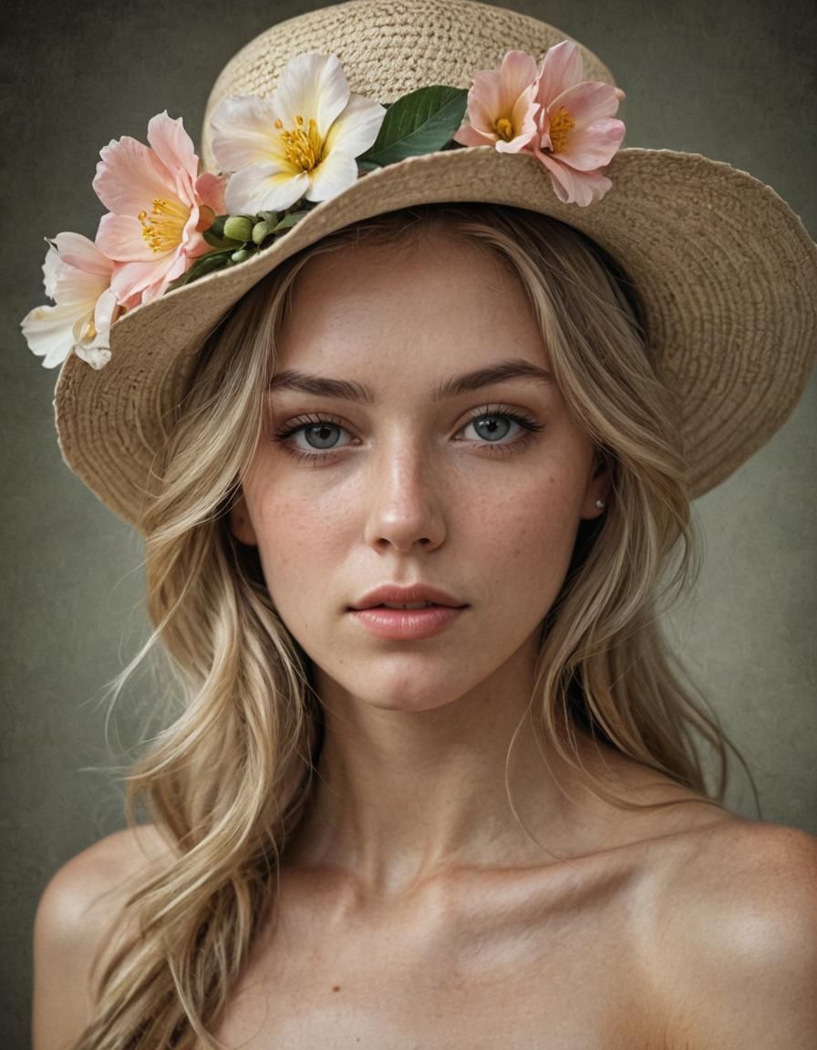 Stunning Photorealistic Portrait of a Young Woman in Elegant...