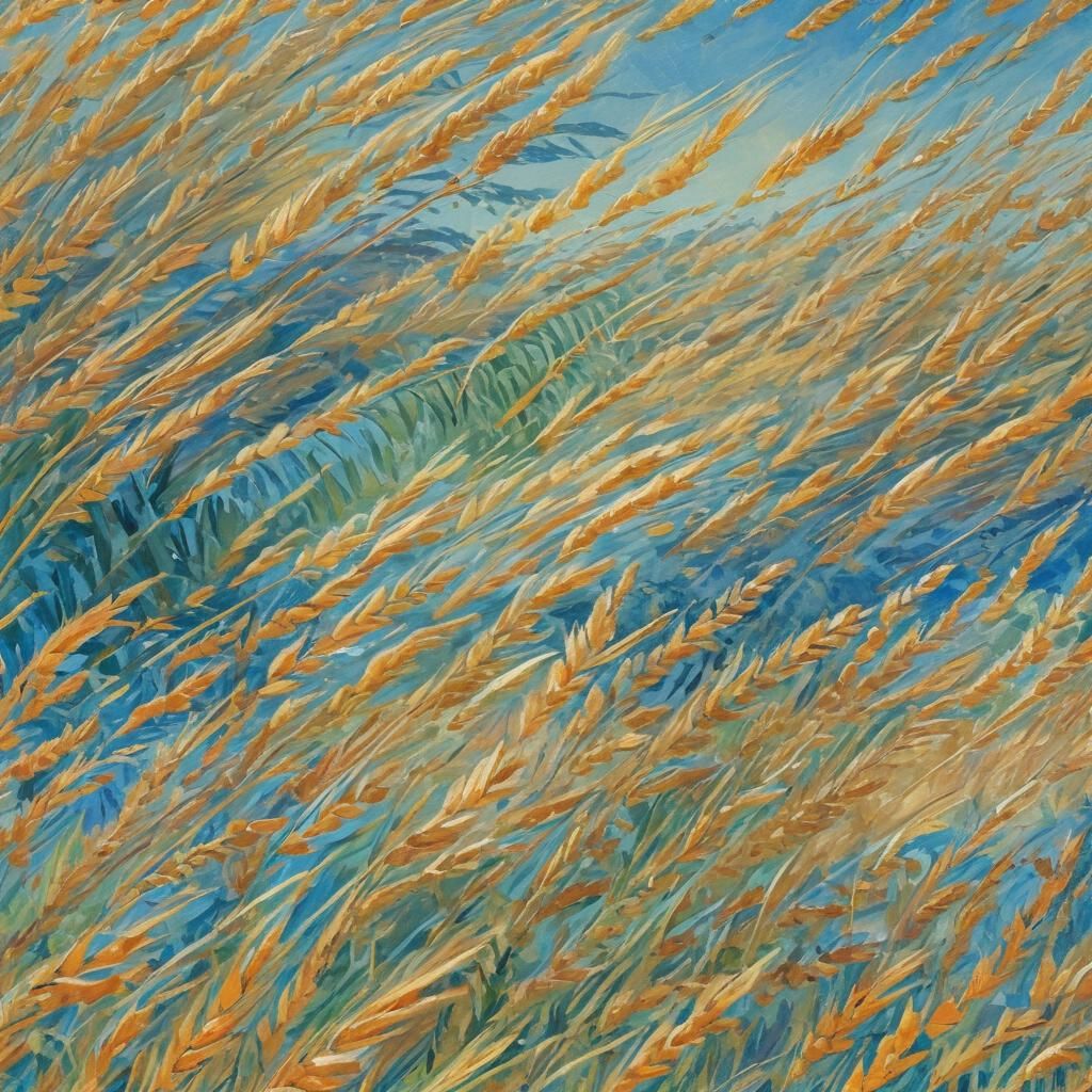 Golden Wheat Field in Impressionist Gouache Style