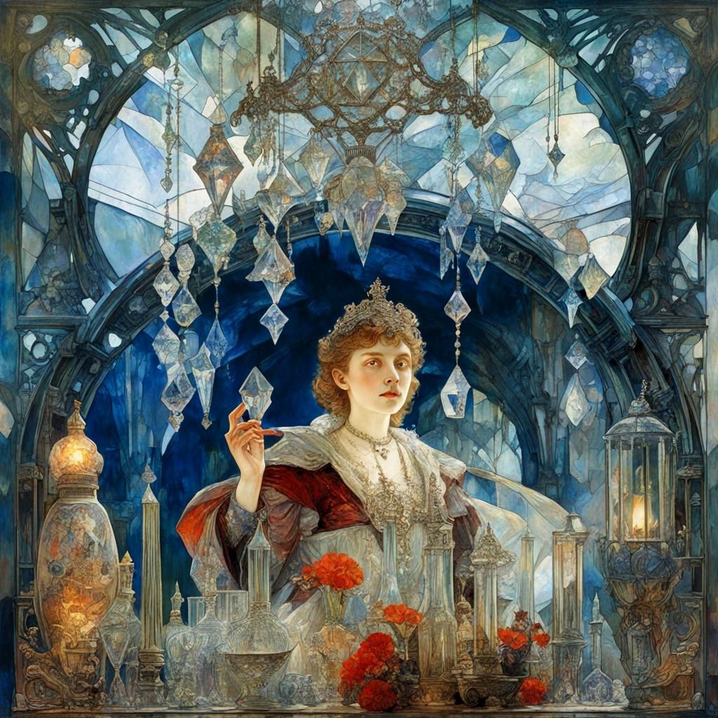 Crystal Vampire in Art Nouveau Style