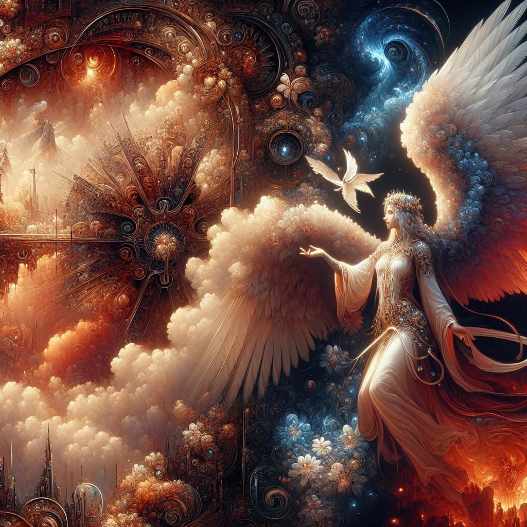 Archangel Haniel: Fantasy Concept Art in Rich Color