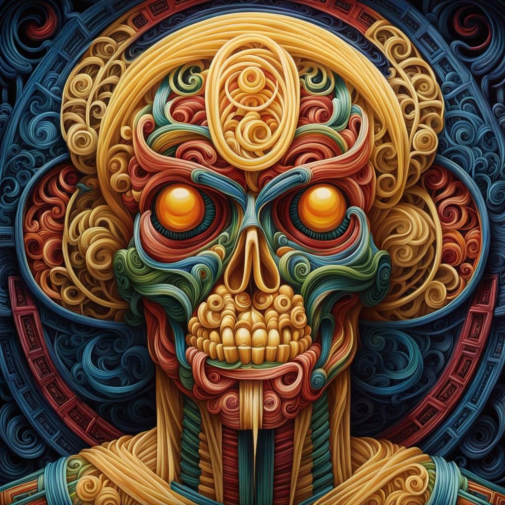 Pasta Humanoid in Detailed Glossy Style