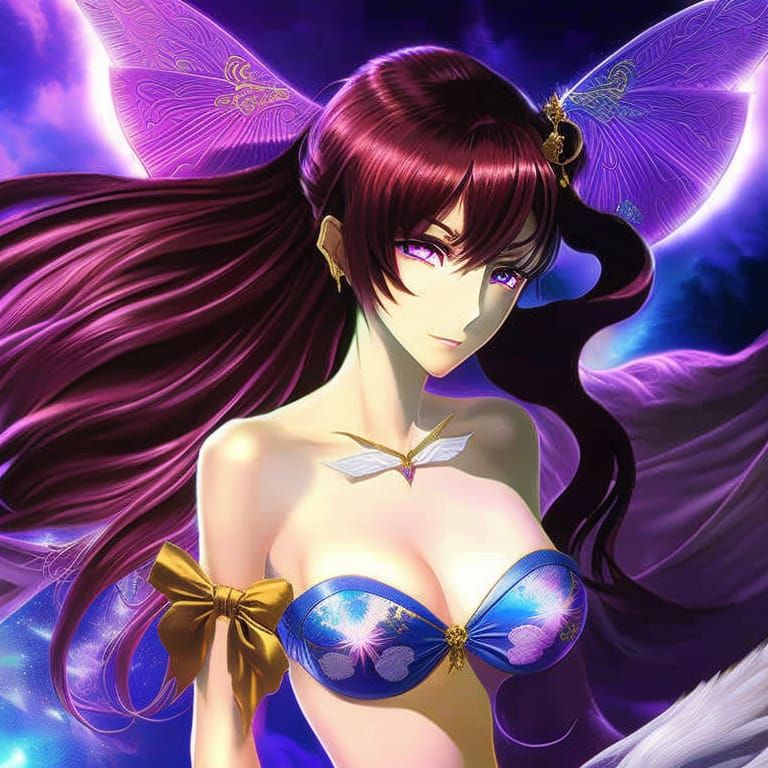 Rukia and Mugetsu Portrait with Moon and Lightning