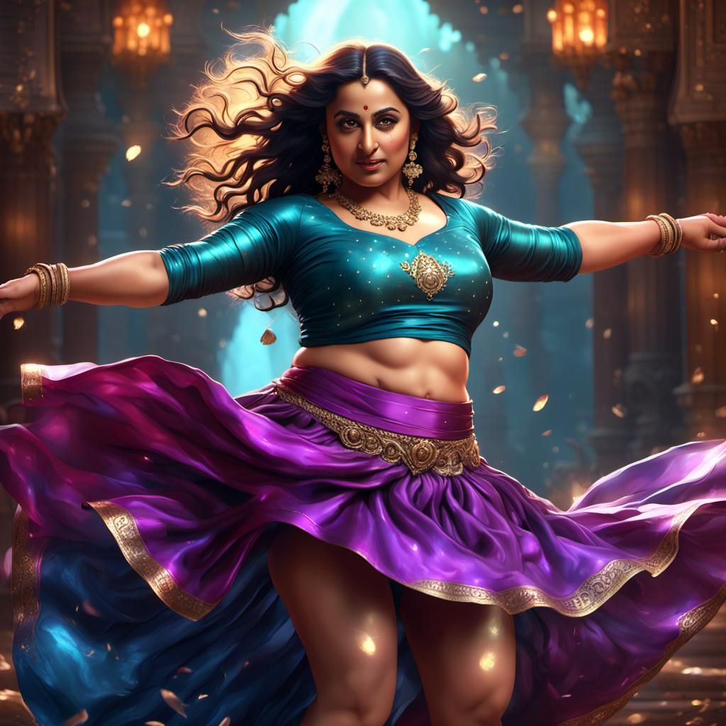 Curvy Woman in Dark Fantasy Art Style