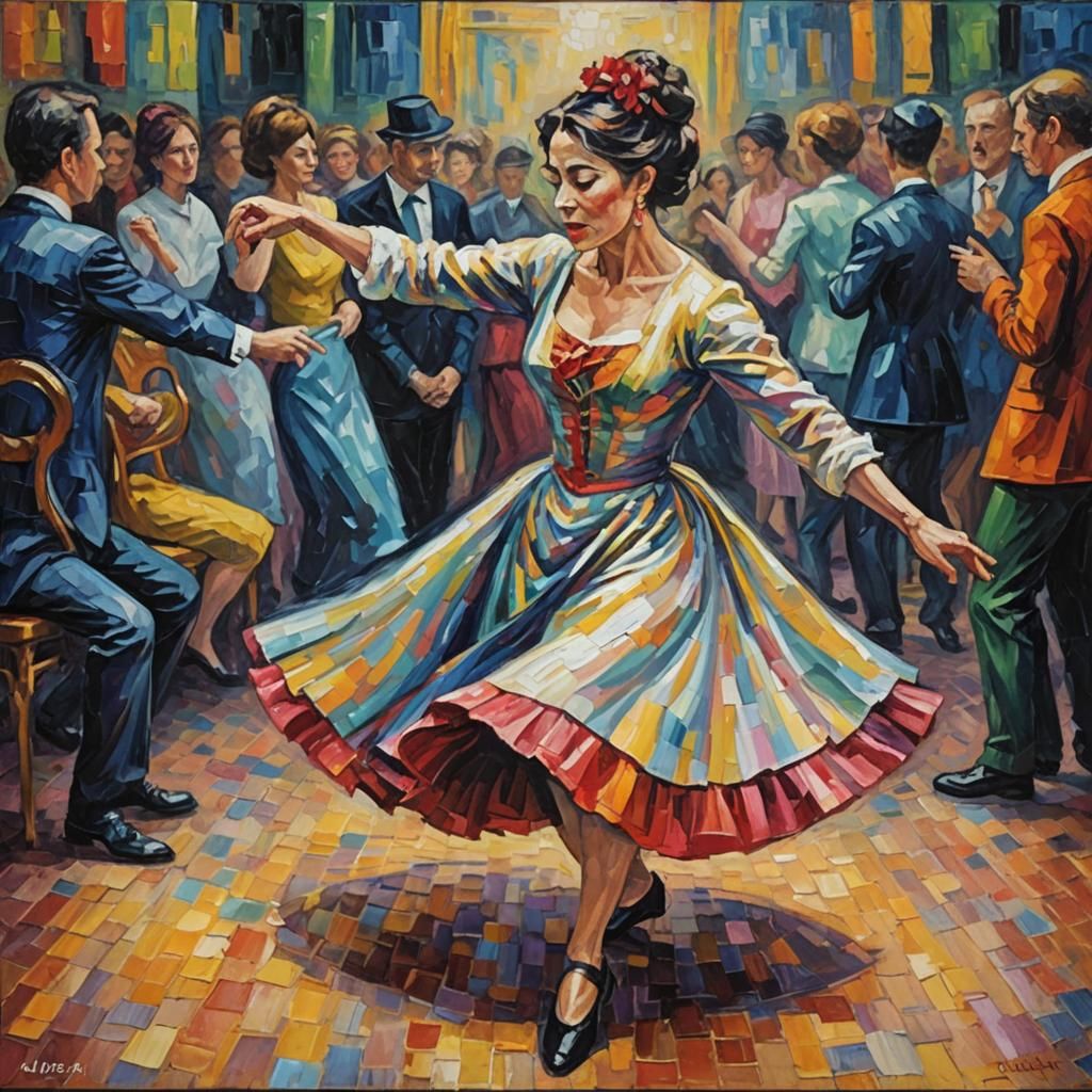 Lady Grimlin: Neo-Impressionist Expressionist Oil Painting