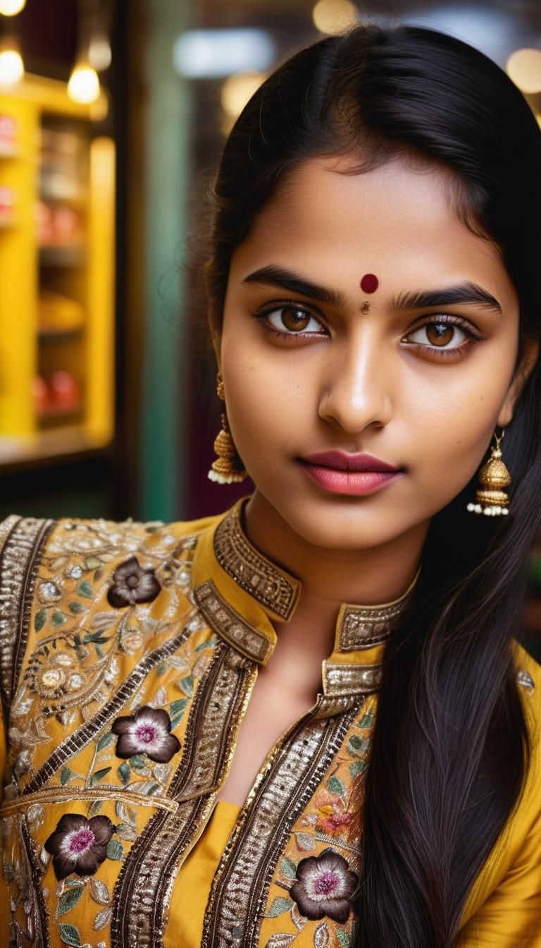 Young Indian Girl Portrait in Peter Lindbergh Style