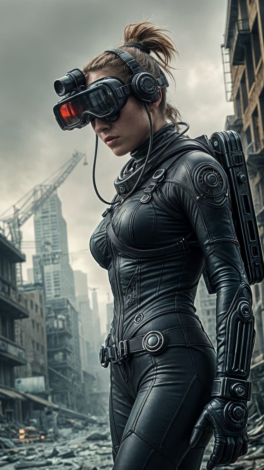 Gigeresque Woman in Post-Apocalyptic City