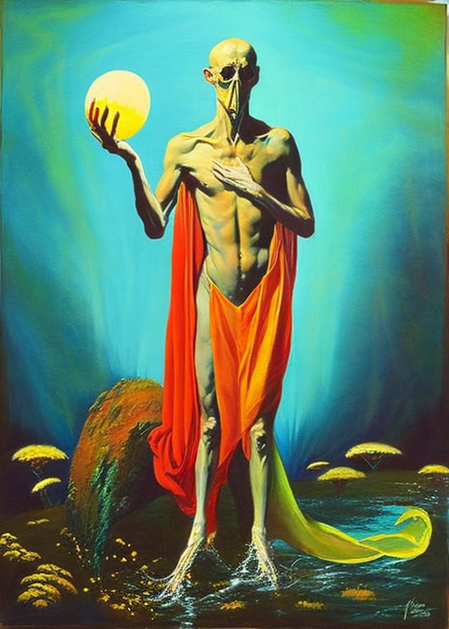 Reality Sprouting: A Mixed Media Surrealist Godhead