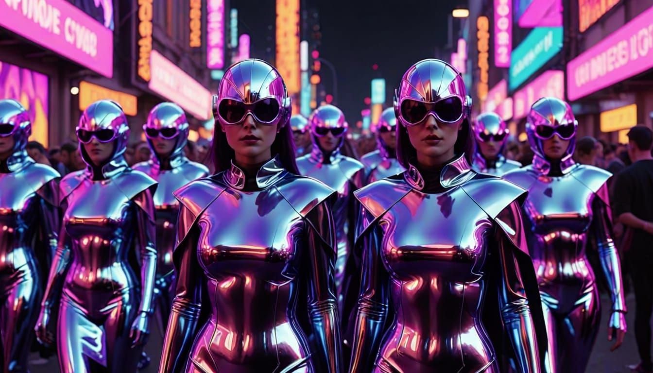 Futuristic Festival of Chrome Latex Fashion