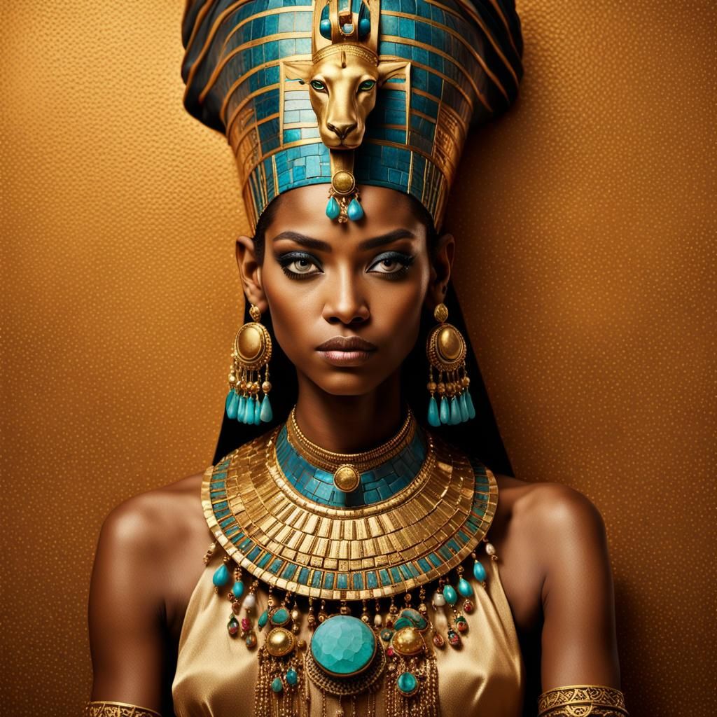 Egyptian Goddess Taweret Portrait in Hyperrealistic Style