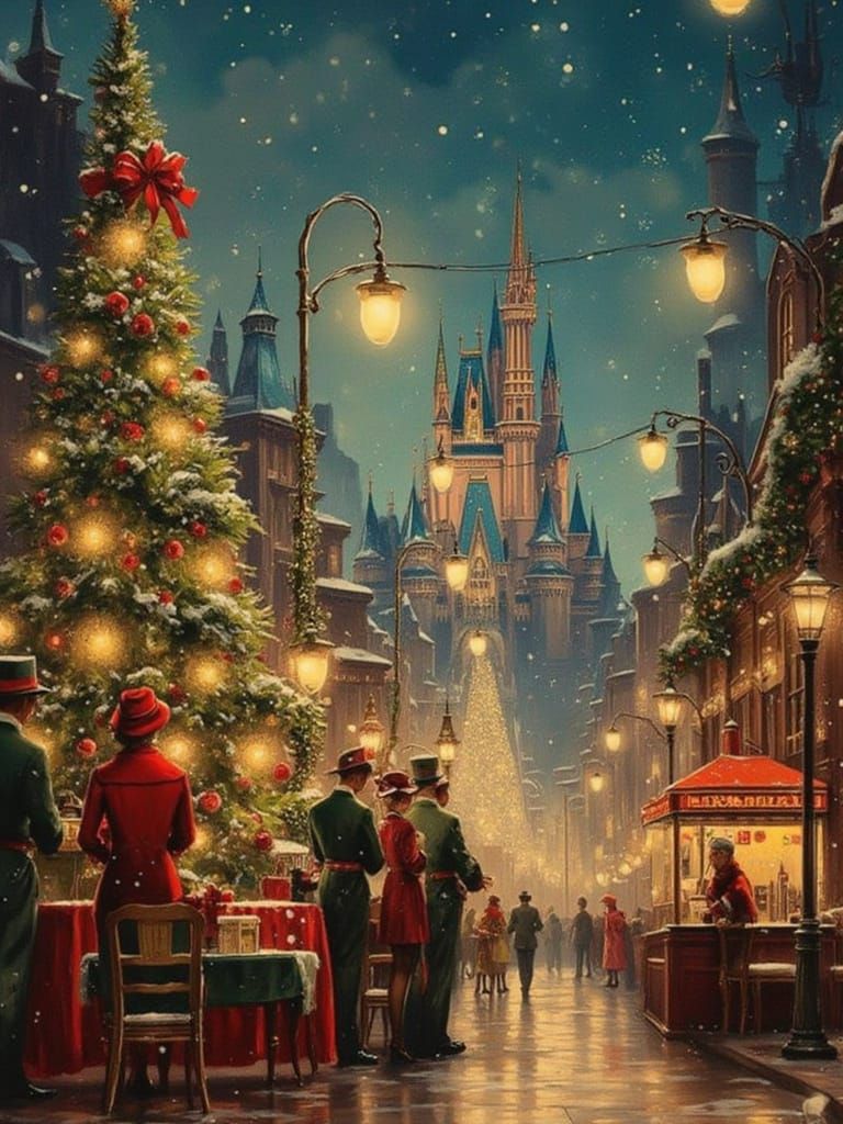 Disney Christmas Parade in Vintage Style
