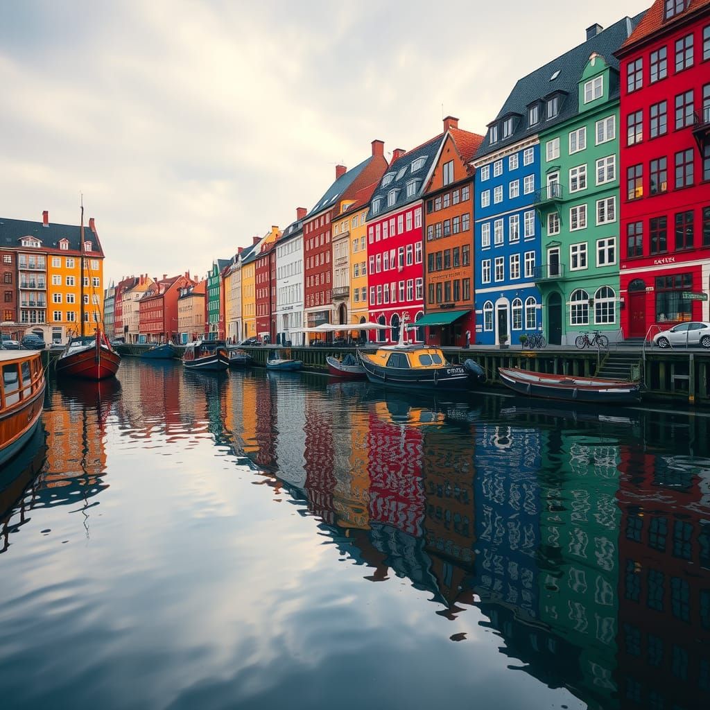 Colorful Reflections on Nyhavn Canal, Rembrandt Lighting