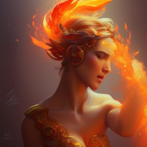 Fiery Fairy Queen Portrait in 8K Resolution